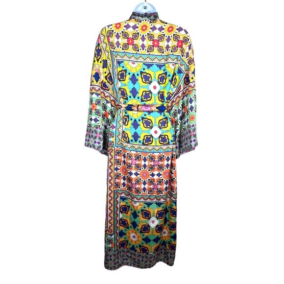 Zara Multi color boho print kimono robe maxi sz XS - Picture 5 of 13